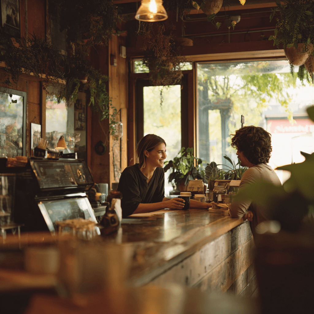 Calm independent coffee shop interior — the kind of place to think through pricing