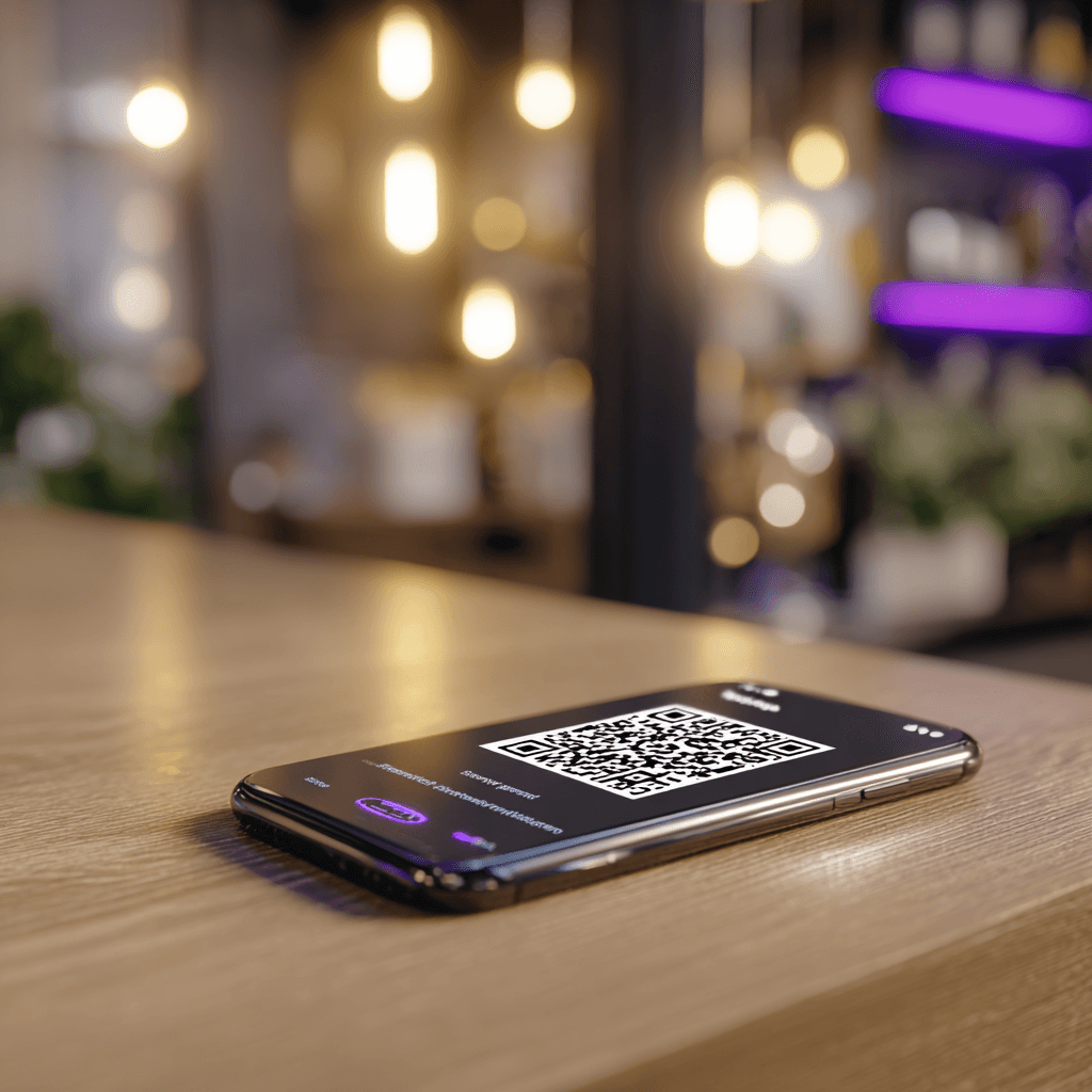 Apple Wallet membership pass on an iPhone next to a counter QR code